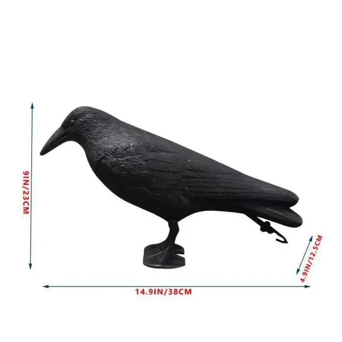 Décoration Jardin extérieurSimulation corbeau noir répulsif d'oiseaux lutte antiparasitaire