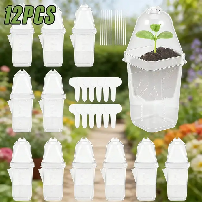 Pot de fleurs auto-arrosant en plastique transparent de 7 pouces