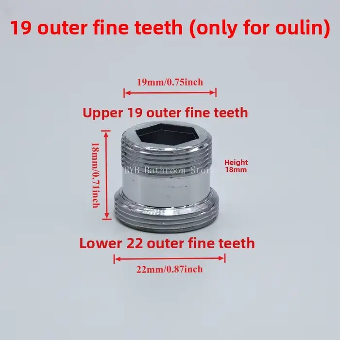 Connecteur de filetage M22 à M19 en acier inoxydable, Joints de robinet de cuisine domestique de jar