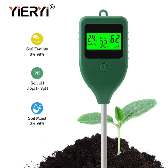 Yieryi 3 en 1 PH du sol testeur de fertilité de jardin de ferme détecteur de Test d'humidité du sol 
