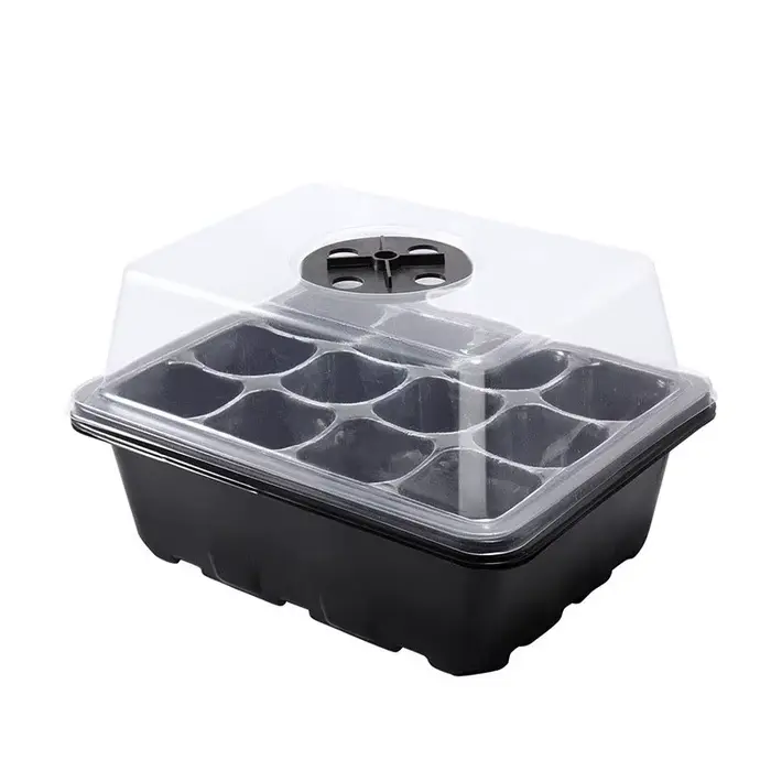 Pot de semis en plastique de 12 puits, boîte de semis succulente, plateau de semis isolé