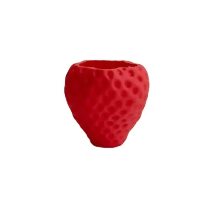 Pot de fleurs amusant imprimé en 3D en forme de fraise, ornements mignons, boîte de rangement fraise