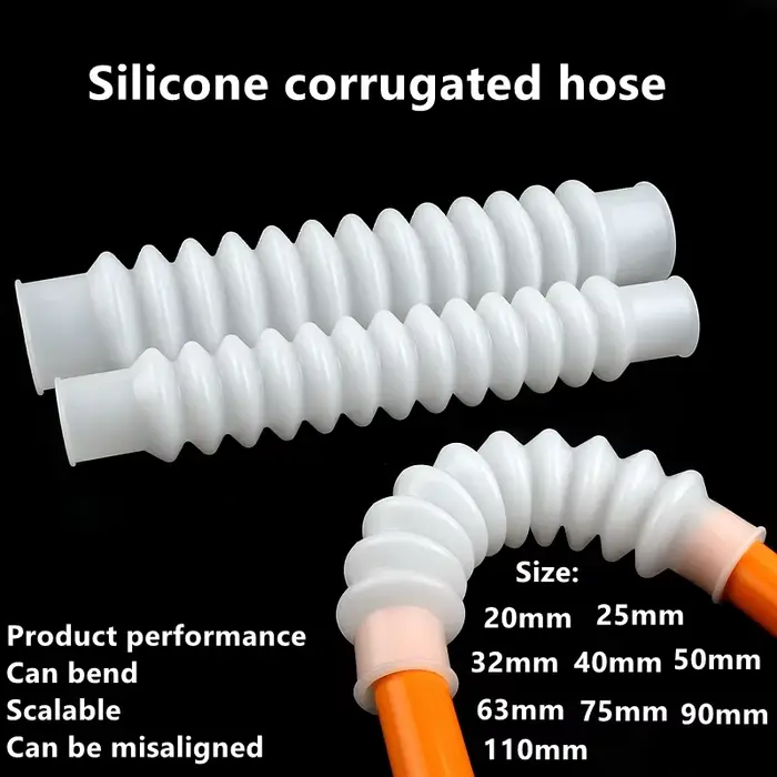 Tuyaux ondulés en Silicone I.D 20 ~ 110mm, tuyau en caoutchouc, Tube d'eau d'expansion et de courbur