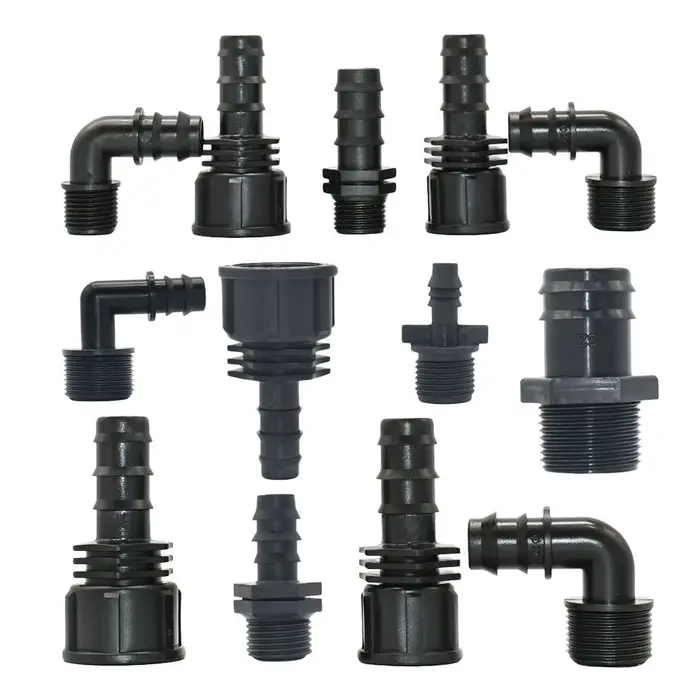Connecteur de tuyau en plastique, filetage 1/2 3/4 1 pouce à 16/20/25mm, raccord de tuyau en plastiq