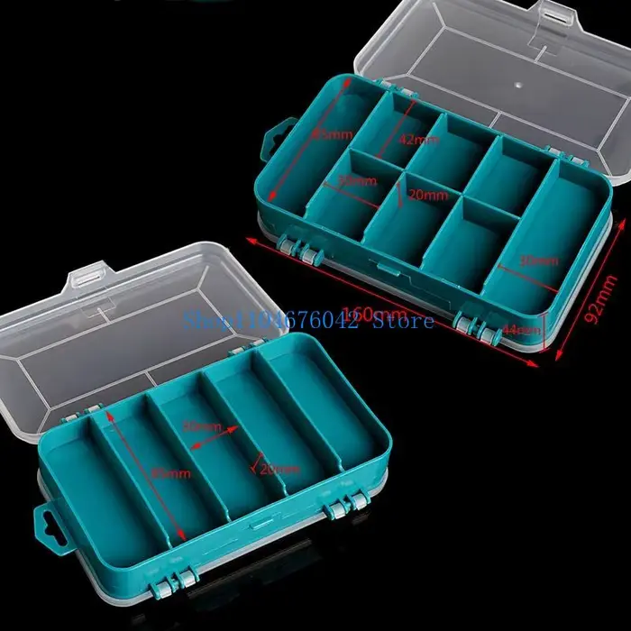 Boîte à outils transparente double face multifonctionnelle pour rangement d'outils en plastique