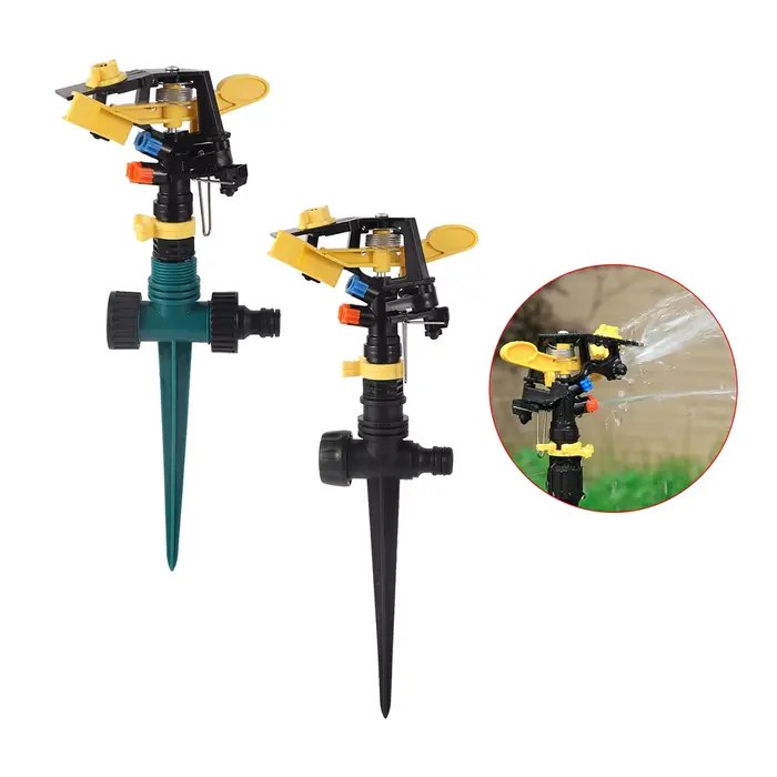 Arroseur à bascule réglable à Double buse à filetage mâle de 1/2 pouces, avec Kit de support de 3 ty