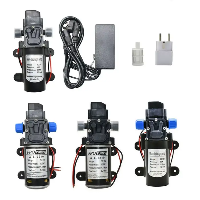 Micro pompe à eau à membrane DC 12V 60W 80W 100W, pour lavage de voiture, Irrigation de jardin, pomp