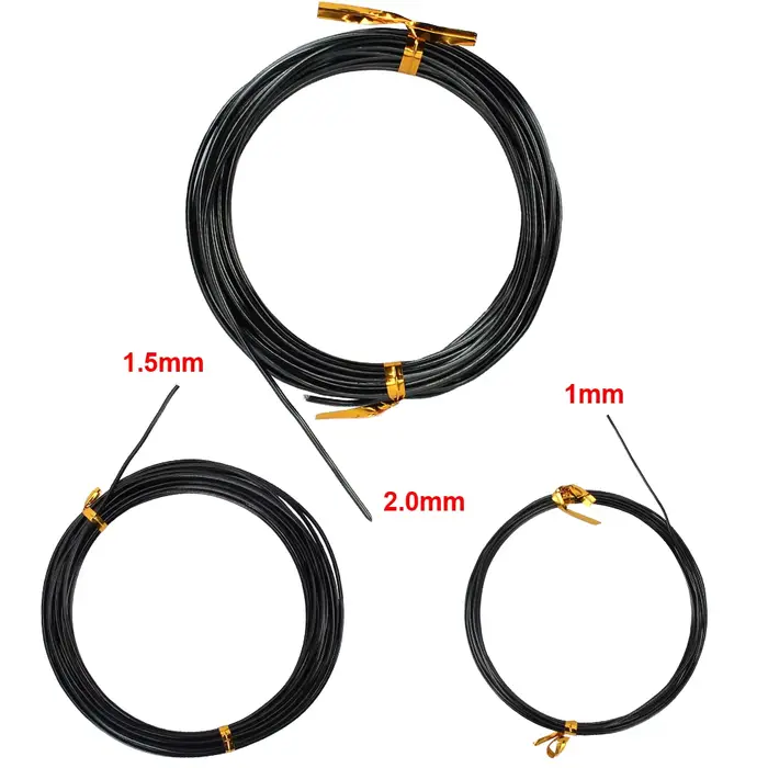 3 rouleaux de fils de bonsaï en aluminium anodisé, fil d'entraînement pour bonsaï avec 3 tailles (1,