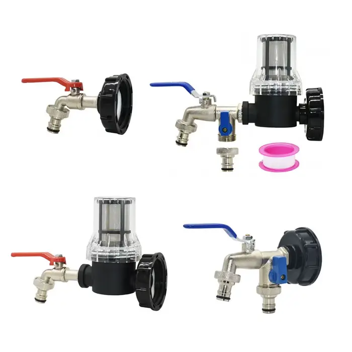 Adaptateur de robinet de réservoir IBC de 1000 litres, filetage S60X6, tuyau d'arrosage 1/2 voies, r