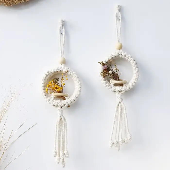 Pot de fleurs mural en macramé, support de plante d'air, décor Boho, pots de jardin de ferme, jardinières, chambre à coucher, décoration Balkon, cadeau