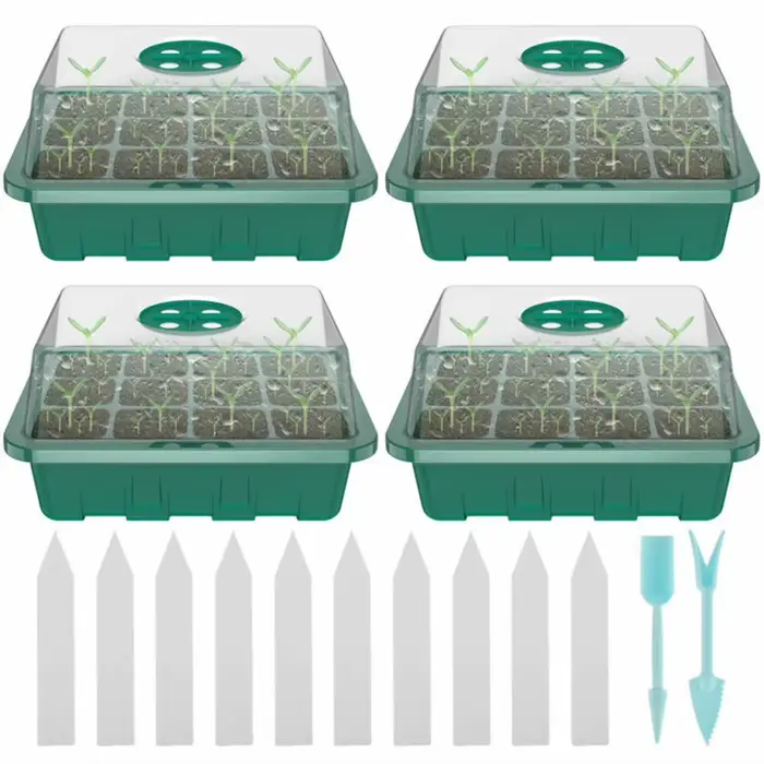 Mini serre intérieure à 12 compartiments, 4 pièces, serre de Propagation, boîte de pépinière avec év