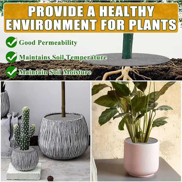 Anneaux de paillis d'arbre Non tissés, Pot de fleur, plante, tapis de protection hydratant, barrière