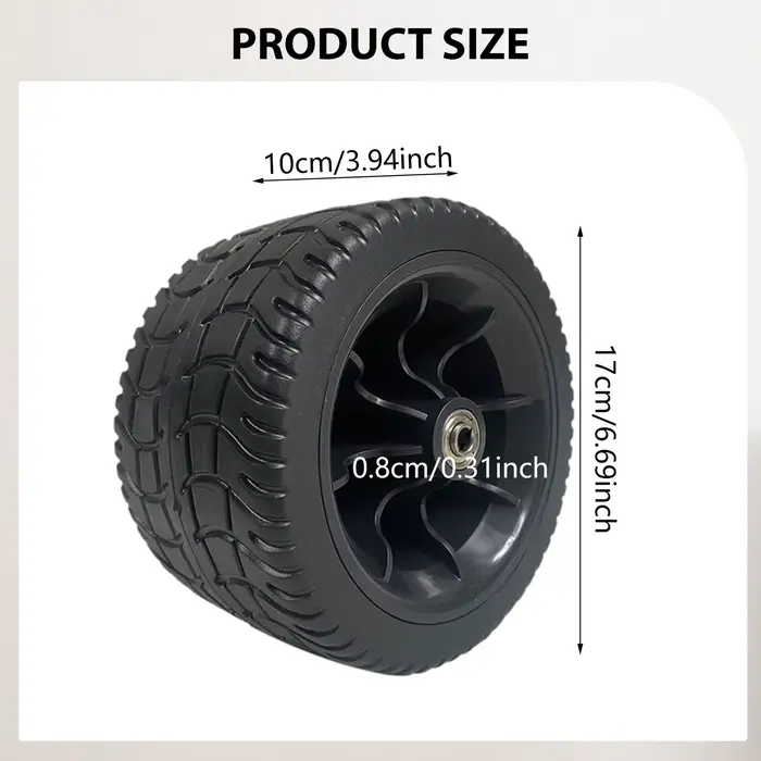 Roue de chariot pliable avec pneu en caoutchouc robuste et antidérapant, pièce de rechange pour brou