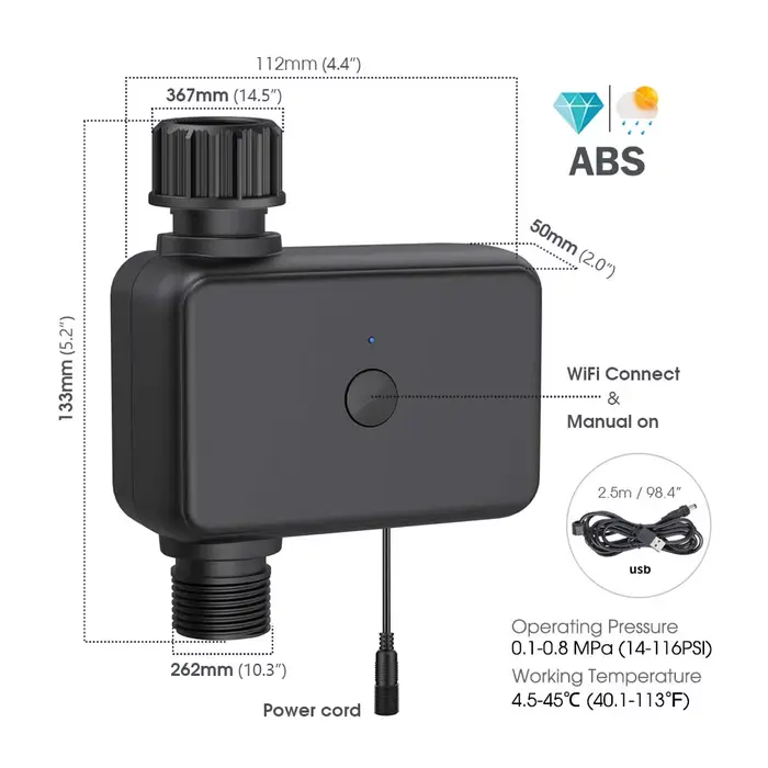 Minuterie d'irrigation WiFi double bande pour jardin