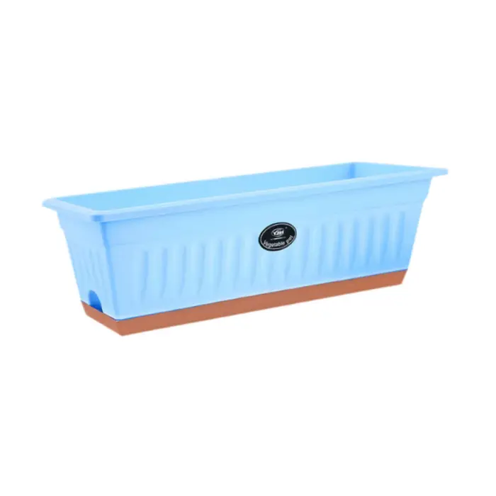 Jardinière à fenêtre, pots de plantation, grand pot à fleurs en plastique avec plateau et drainage p