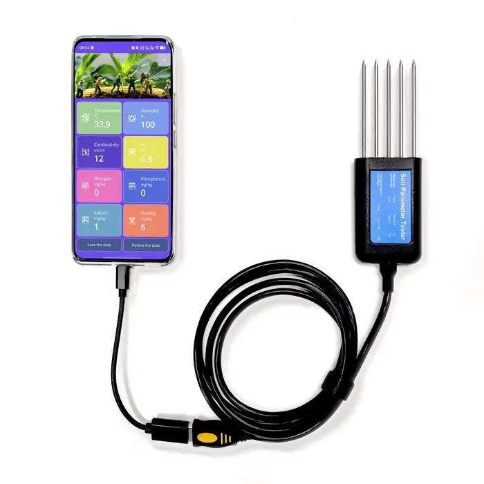 Transmetteur intégré de sol USB, température et humidité, capteur de PH EC NPK pour l'agriculture, c