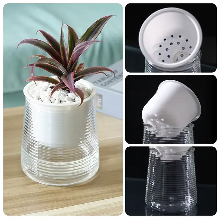 Pot de fleur Transparent au sol
