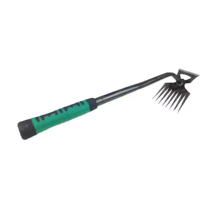 Râteau à mauvaises herbes de jardin à 8 dents, râteau de jardin 2 en 1, outil manuel pour arracher l