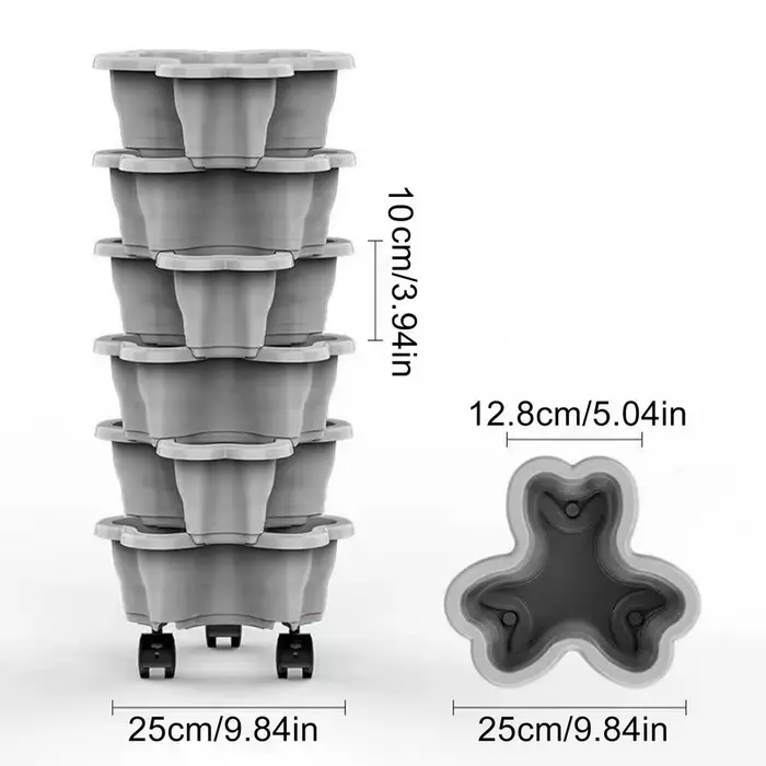 Tour de jardinage verticale empilable multi-niveaux avec roulettes mobiles pour la culture de fraise