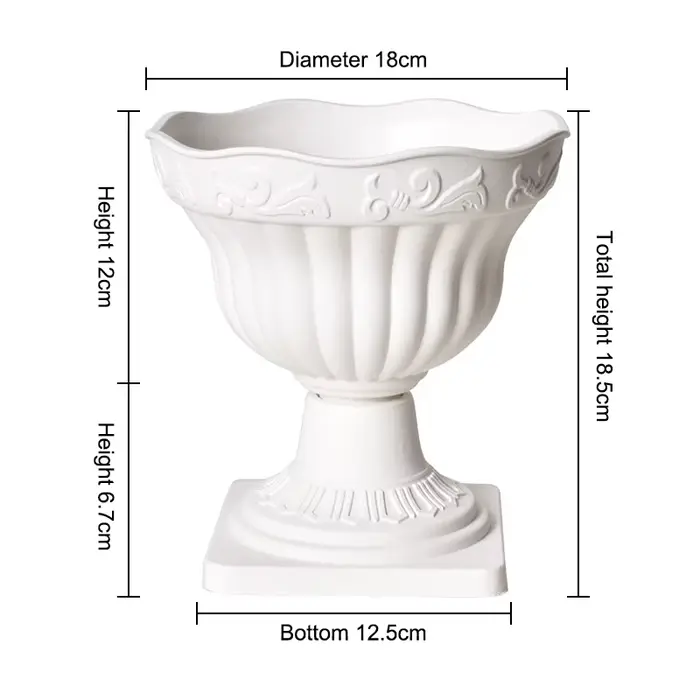 Grand jardinière d'extérieur, colonne romaine, Pot de fleur, Pots de plantation, balcon, décoration