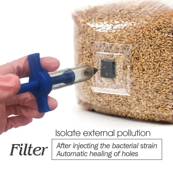 Sac de ponte humide arabisé en PP avec port d'injection d'auto-guérison, patch filtrant de 0,2 μm, s