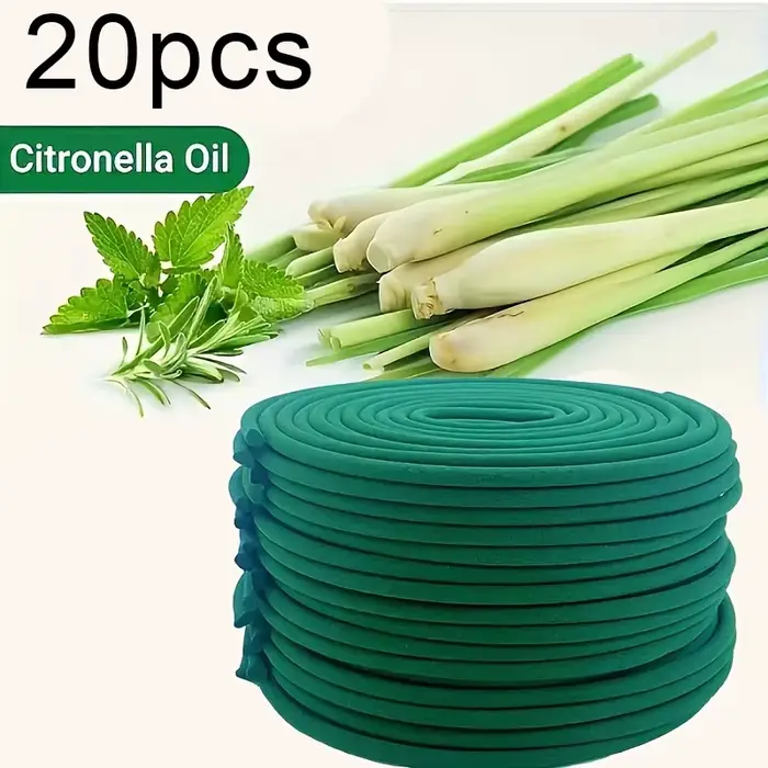 20/40 pièces de bobines de citronnelle naturelle-bâtons d'aromathérapie d'extérieur longue durée, ad