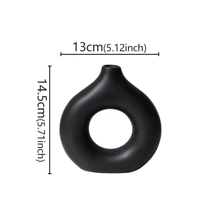 Vase plat minimaliste Simple en forme de beignet, Pot de fleur Simple, décoration de mariage à domic