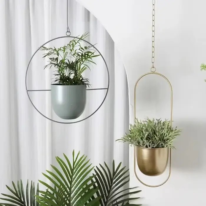 Pot de plantes en fer moderne, seau suspendu avec crochet, Pot de fleur suspendu, panier suspendu, d
