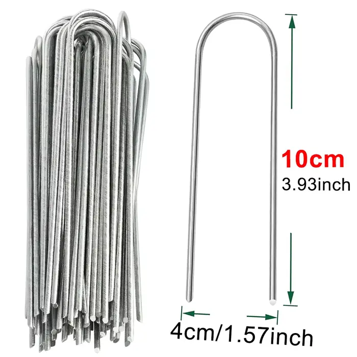 Agrafes de jardin de type U, piquets de tube de clôture robustes, broches Sod, pointe de paysage gal
