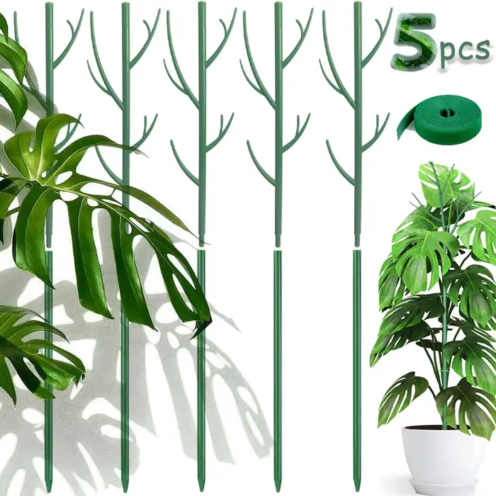 Piquets de Support pour plantes de 70cm, simulation de branche d'arbre réutilisables, Support d'esca