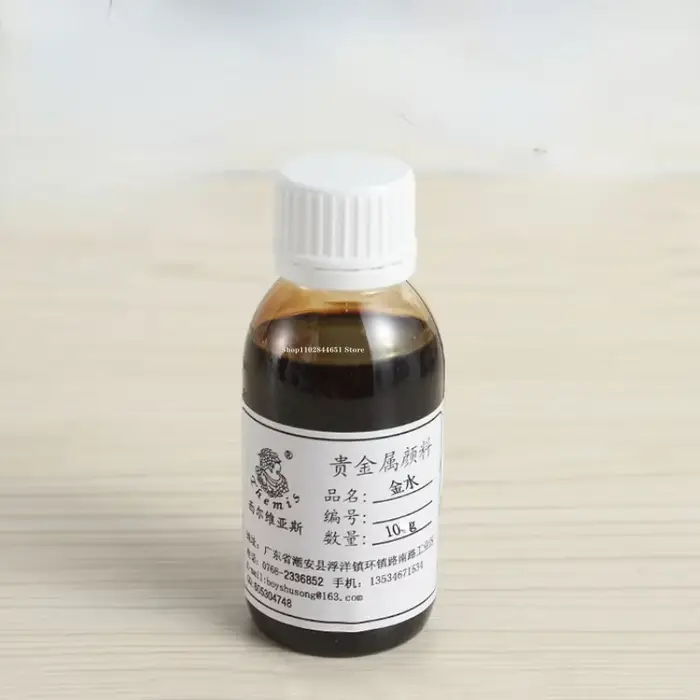 Pigments métalliques dorés céramiques 10g/flacon pour artisanat de poterie DIY, peinture décorative 