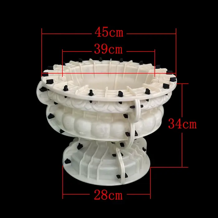 Grand moule circulaire pour pot de fleurs en ciment de 45cm de diamètre, adapté aux plantes en pot d