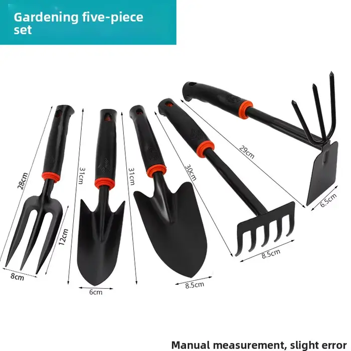 Ensemble d'outils de jardinage 5-en-1, lot de 5, comprenant une mini houe et une petite pelle pour l