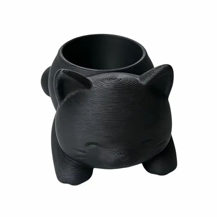 Pot de fleurs créatif imprimé en 3D en forme de chat, décoration mignonne, boîte de rangement multif