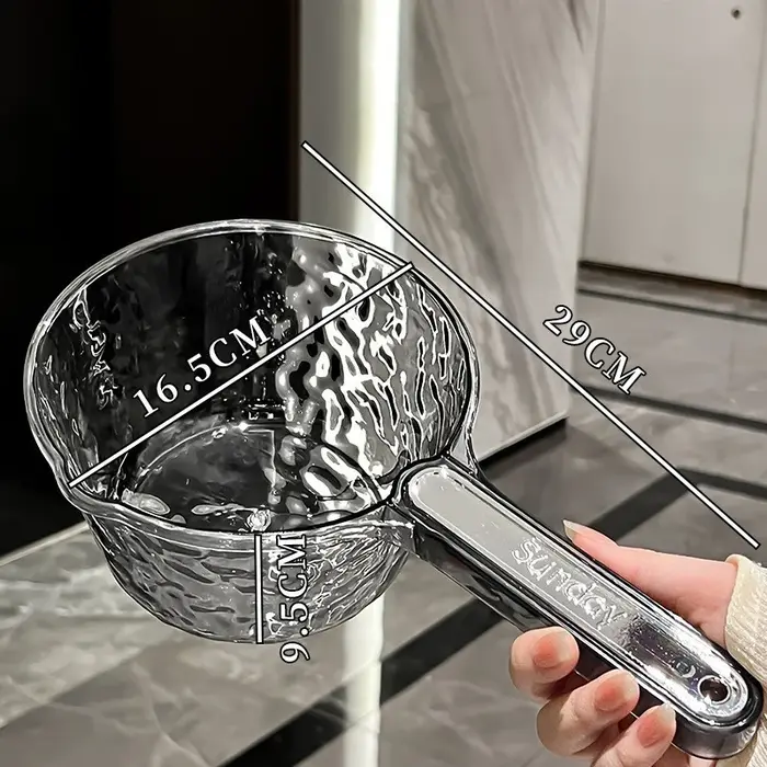 Louche à eau en acier inoxydable, Pot épais antiadhésif avec poignée, louche en plastique, Gadgets d