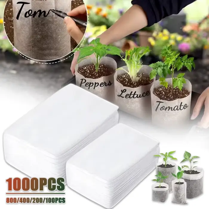100-1000 pièces sac de pépinière biodégradable sacs de culture de plantes sacs de pépinière en tissu