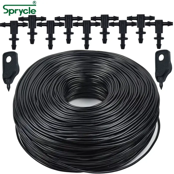 SPRYCLE-Micro système d'irrigation goutte-à-goutte avec connecteur 2 voies, tuyau en PVC, tube 140 e