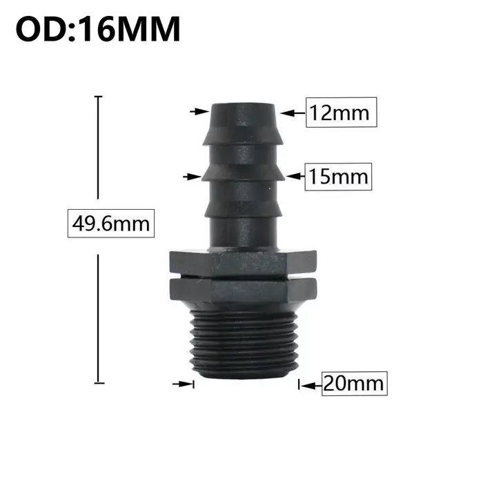 Connecteur de Tube PE de jardin, 8/16/20/25/32mm, filetage 1/2 3/4 1 ", coupleur coudé, raccord de t