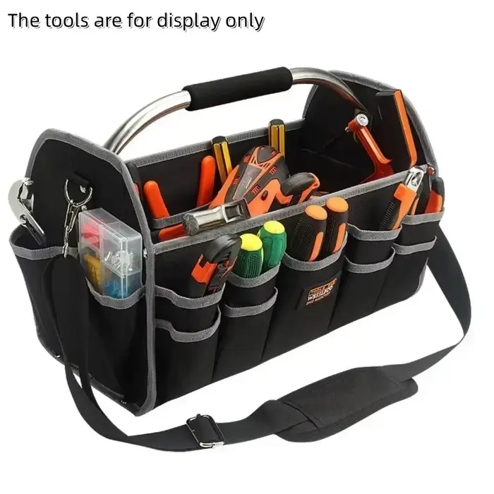 Sac à outils en tissu Oxford 1680D, rangement d'outils d'électricien, organisateur multifonctionnel 