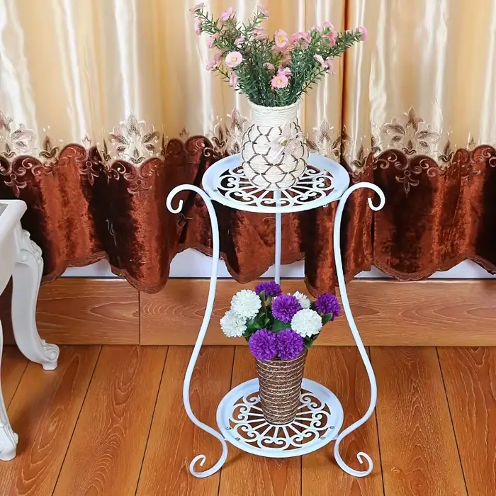 1pc support intérieur et extérieur Simple européen Double couche support de fleurs Pot de fleur salo
