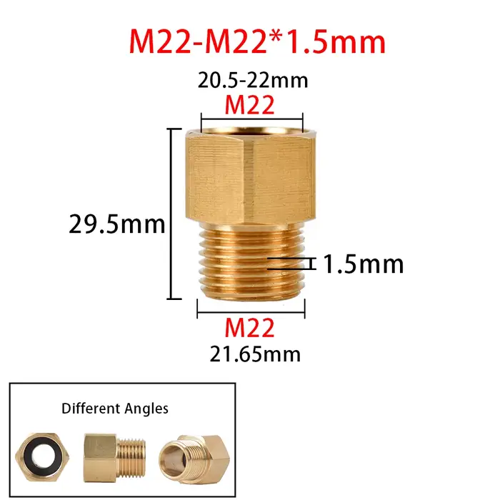 Connecteur de filetage en laiton 3/8 "1/2" M14 M18 M22, adaptateur mâle femelle, connecteur de tuyau