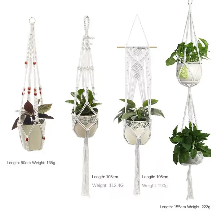 ConfronPlant-Cintre de plante en macramé fait à la main, pot de fleur, jardinière, cintre, décor mur