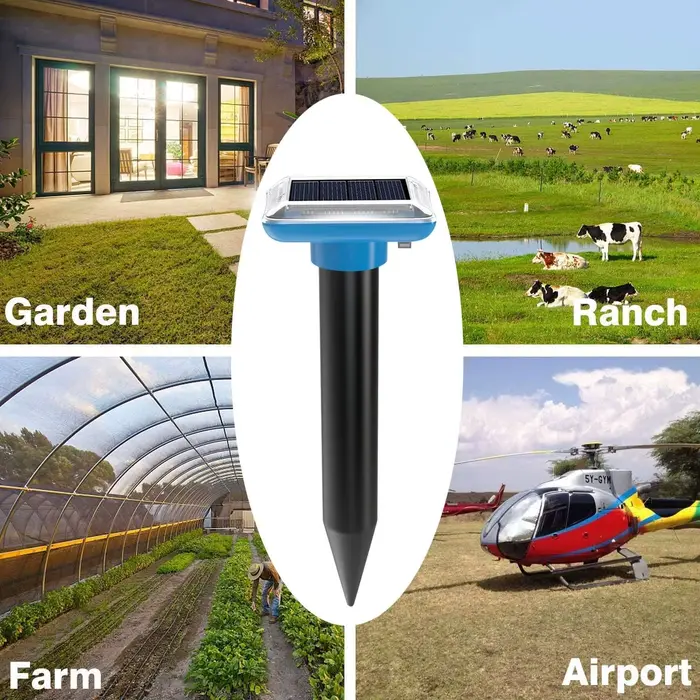 Répulsif pour animaux au sol, répulsif solaire, vibrant et bip, adapté au jardin et au verger