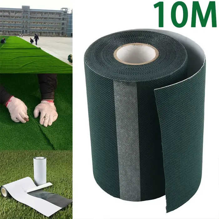 Ruban de couture d'herbe artificielle 10M pour pelouse, ruban vert de pelouse de jardin sans colle, 