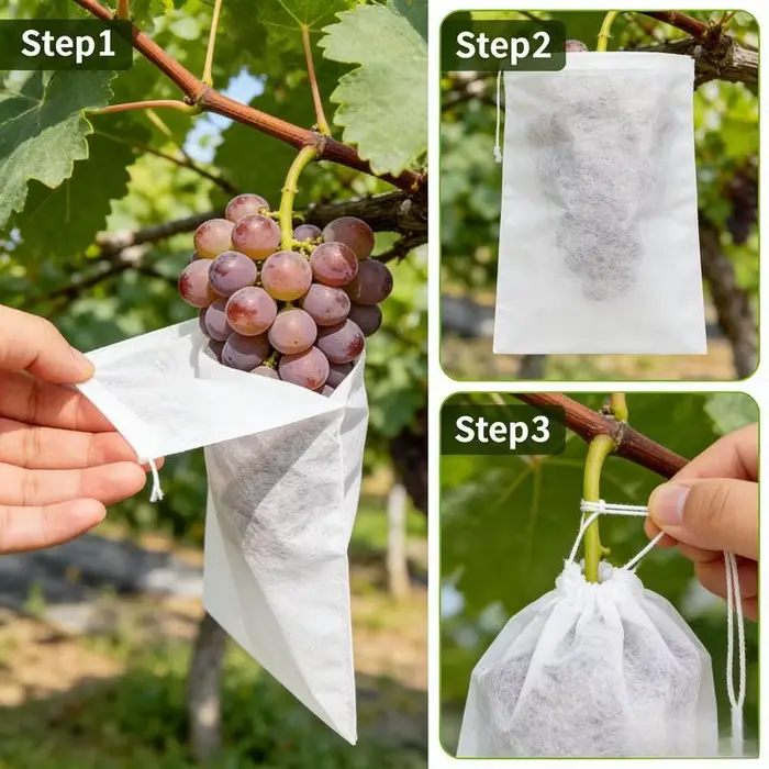 Sacs de protection pour fruits avec cordon de serrage, filet respirant en maille, protection contre 