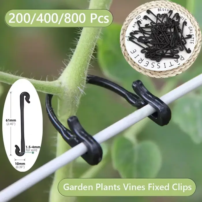 Cages et supports multi-usages pour plantes de jardin, vignes, 200 à 800 pièces, Clips de jardin, bo