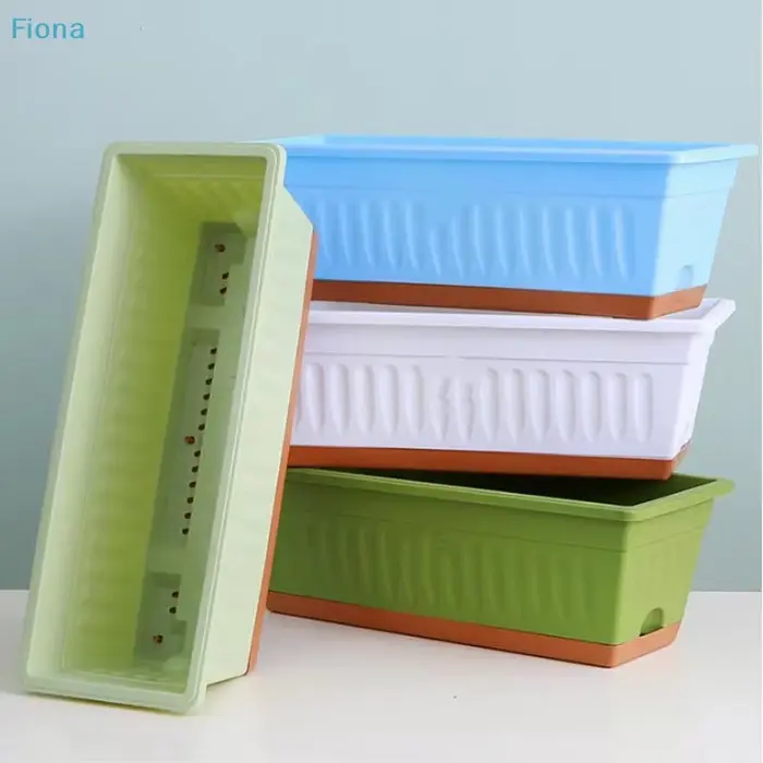 ✔ Pot de fleurs rectangulaire en plastique pour plantes d'intérieur et d'extérieur