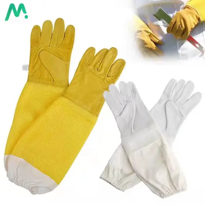 Gants d'apiculture, manches de protection ventilées, gants longs professionnels anti-abeilles en pea