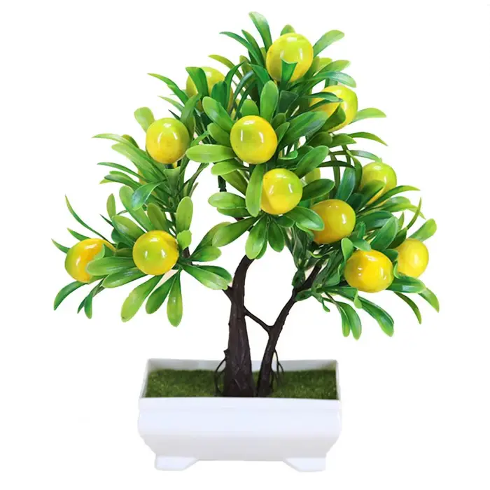 Bonsaï d'oranger Élen plastique, fausse plante, fleur en pot, paysage, fête, bureau à domicile, déco