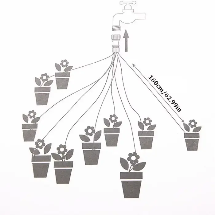 1 ensemble système d'arrosage automatique système d'irrigation goutte à goutte intérieure avec 10 tê